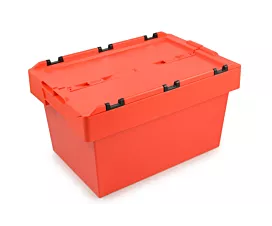 Alle opbergboxen Stapelbare opslagbak met deksel - 60x40x34cm - Standaard - Rood