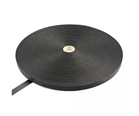 Alle - Black Webbing Polyester band 25 mm - 2250 kg - 100 m op rol - zwart